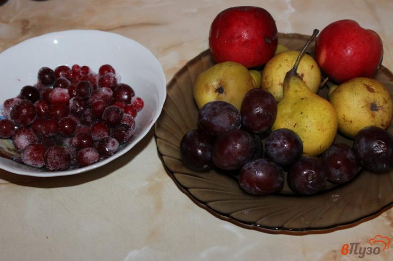 Фото приготовление рецепта: Яблочный компот с вишней и сливой шаг №1