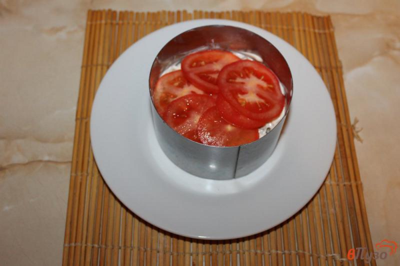 Фото приготовление рецепта: Куриный салат с перцем и помидорами шаг №7