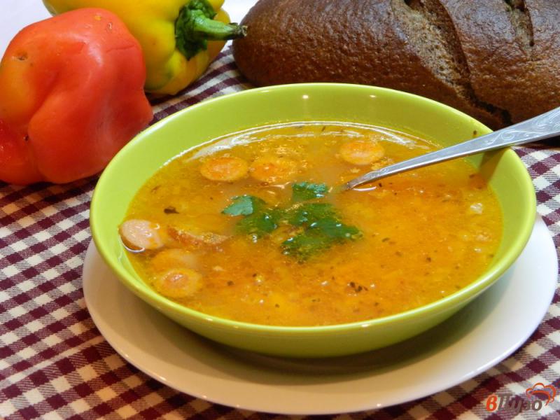 Фото приготовление рецепта: Картофельный суп с колбасой шаг №8