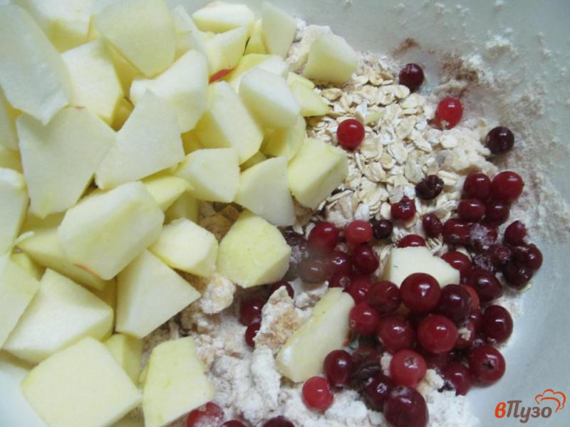 Фото приготовление рецепта: Яблочно-клюквенный пирог с крошкой шаг №3