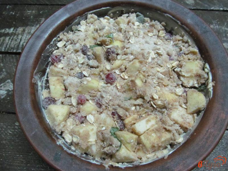 Фото приготовление рецепта: Яблочно-клюквенный пирог с крошкой шаг №4