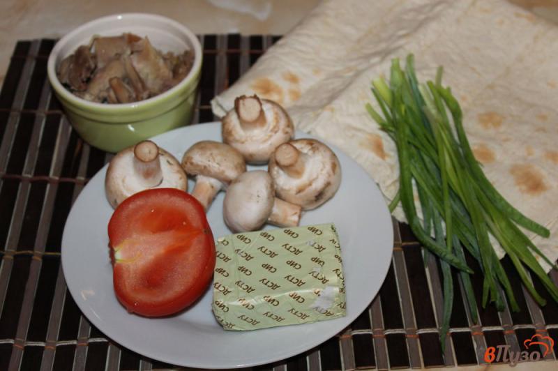 Фото приготовление рецепта: Закусочный рулет из лаваша с курицей, помидорами и грибами шаг №1