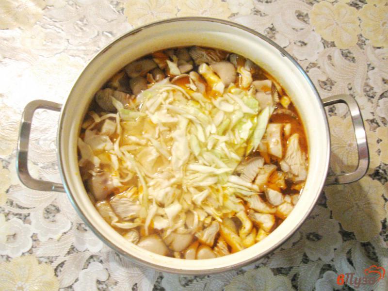 Фото приготовление рецепта: Солянка мясная с капустой и грибами шаг №6
