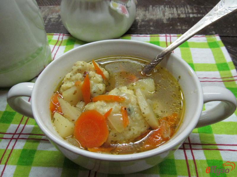 Фото приготовление рецепта: Суп с горчичными клецками шаг №8