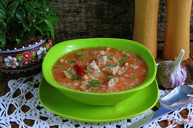 Фото приготовление рецепта: Суп из свинины с рисом шаг №8