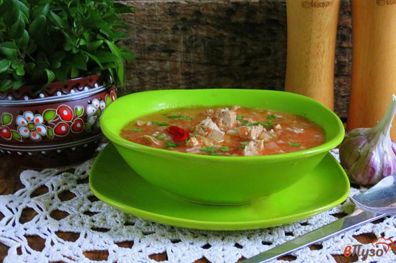 Фото приготовление рецепта: Суп из свинины с рисом шаг №9