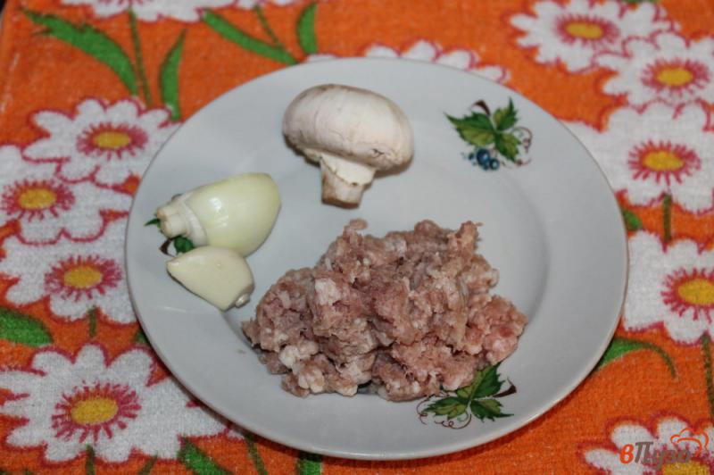 Фото приготовление рецепта: Макаронные гнезда с мясом и грибами в томатном соусе шаг №3