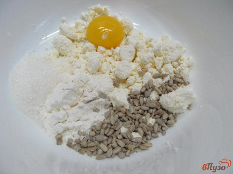 Фото приготовление рецепта: Творожные сырники с семечками под клюквенным соусом шаг №3