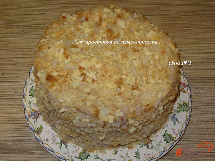 Фото приготовление рецепта: Торт «Наполеон» с клубничным джемом шаг №7