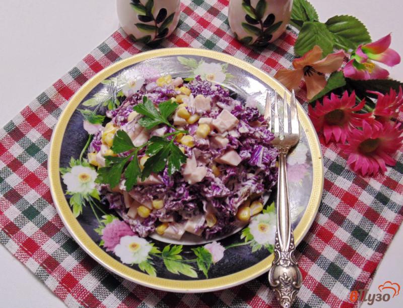 Фото приготовление рецепта: Салат из пурпурной пекинской капусты шаг №7