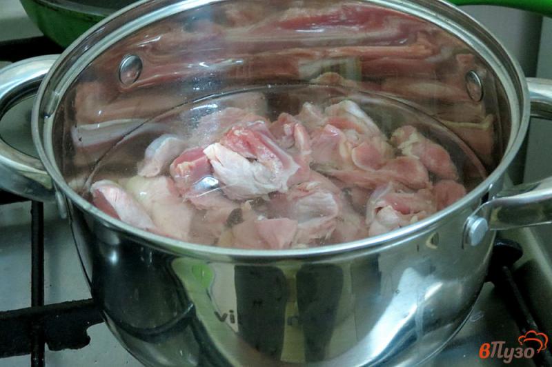 Фото приготовление рецепта: Куриные желудочки в сметанном соусе шаг №2