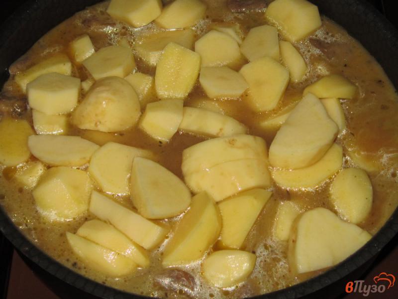 Фото приготовление рецепта: Рагу из говядины с картофелем и помидорами шаг №6