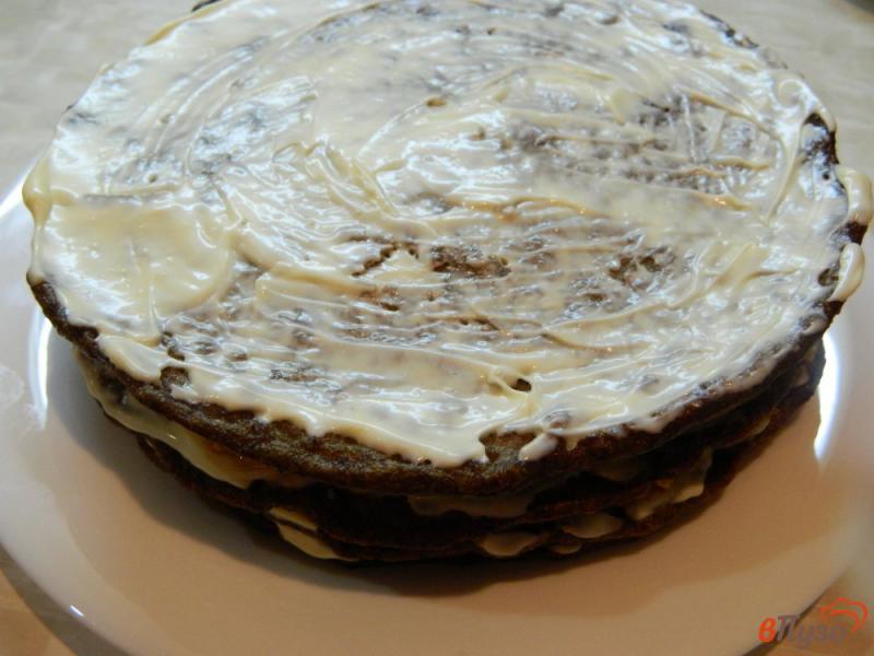 Фото приготовление рецепта: Печеночный торт с морковью и луком шаг №8