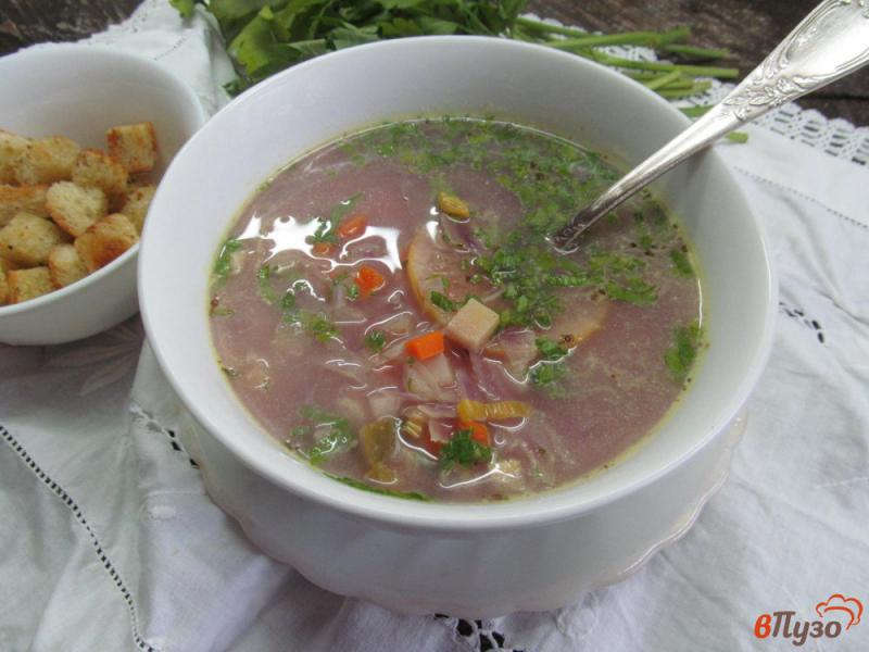 Фото приготовление рецепта: Суп с красной капустой и репой шаг №6