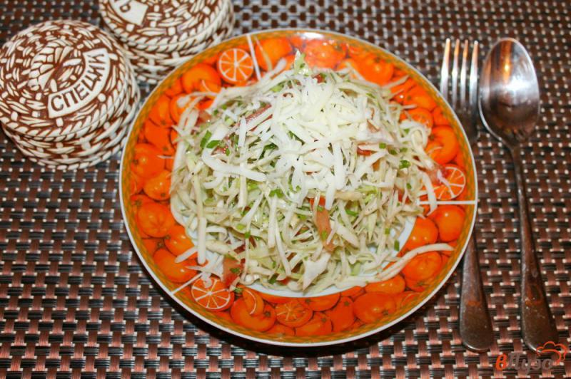 Фото приготовление рецепта: Салат из белокочанной капусты с сельдереем и твердым сыром шаг №5