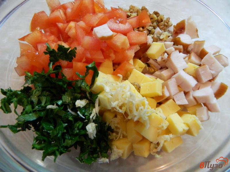 Фото приготовление рецепта: Салат с копченым куриным филе шаг №3