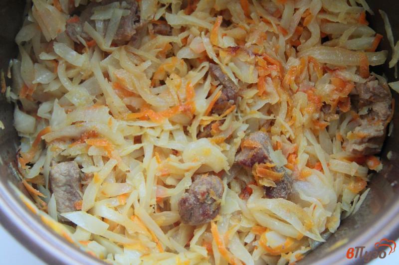Фото приготовление рецепта: Капуста с мясом и картофелем в мультиварке шаг №5