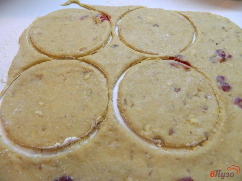 Фото приготовление рецепта: Имбирное печенье с орехами и сушеной вишней шаг №6