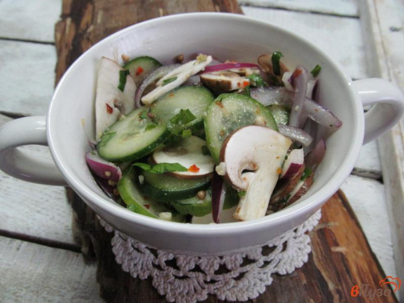 Фото приготовление рецепта: Огурцы с грибами по китайски шаг №6