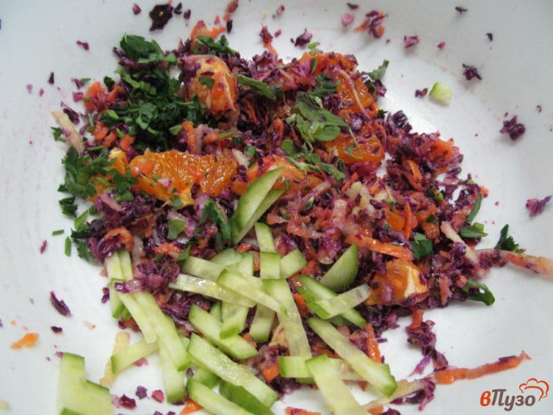 Фото приготовление рецепта: Зимний салат из овощей и фруктов шаг №4