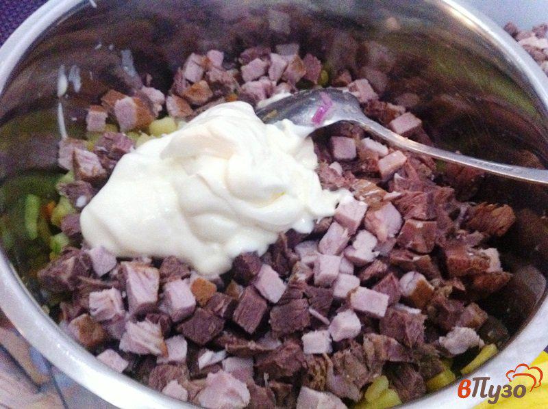 Фото приготовление рецепта: Салат мясной шаг №6