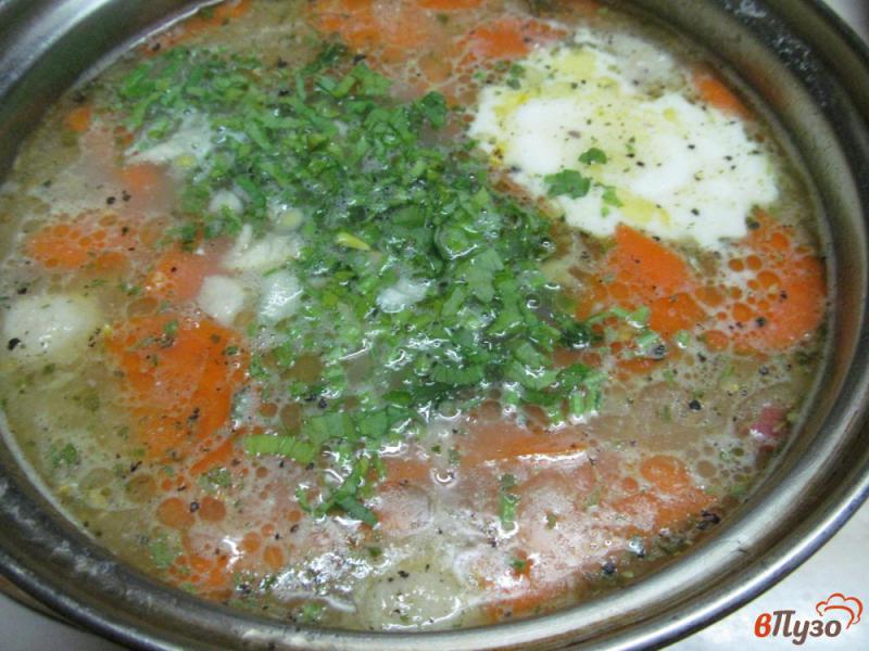 Фото приготовление рецепта: Поливка - суп с бужениной и овощами шаг №6