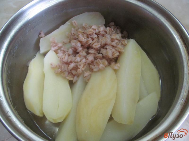 Фото приготовление рецепта: Картофельно-перловое пюре с жареным луком шаг №1