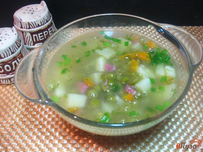 Фото приготовление рецепта: Гороховый суп с копченой колбасой шаг №10