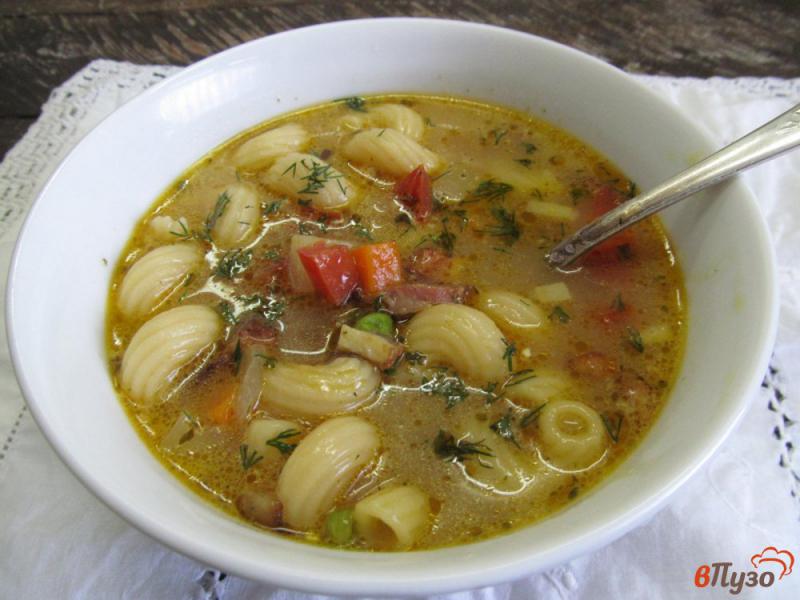 Фото приготовление рецепта: Гороховый суп с макаронами шаг №5