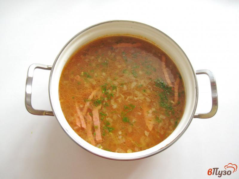 Фото приготовление рецепта: Рассольник с рисом и томатом шаг №10