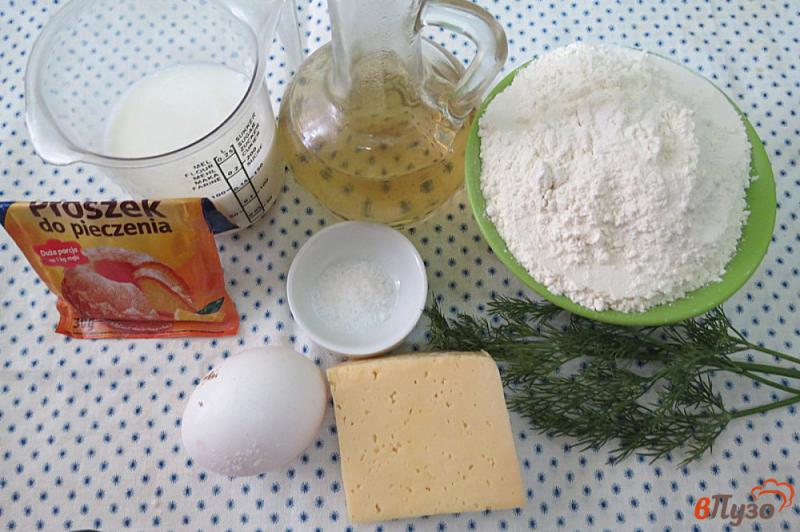 Фото приготовление рецепта: Лепёшки с сыром на кефире шаг №1