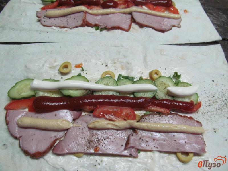 Фото приготовление рецепта: Лаваш с сытной начинкой из мяса и овощей шаг №3