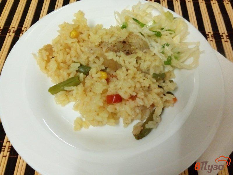 Фото приготовление рецепта: Экспресс-ужин из минтая и риса с овощами в мультиварке с давлением шаг №6