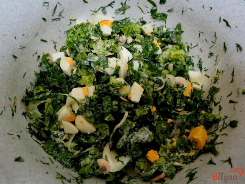 Фото приготовление рецепта: Салат из весенней зелени шаг №8