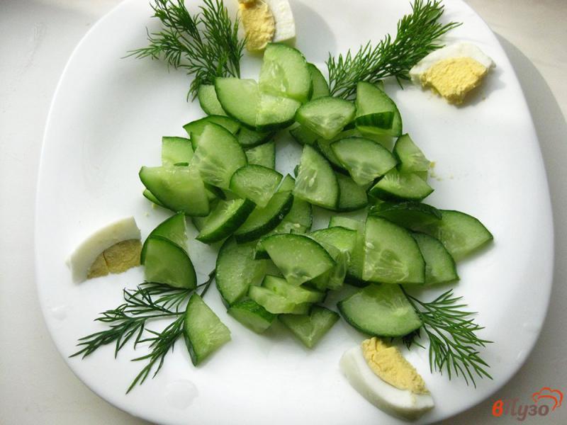 Фото приготовление рецепта: Салат весенний с огурцами шаг №5