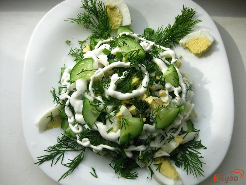 Фото приготовление рецепта: Салат весенний с огурцами шаг №10