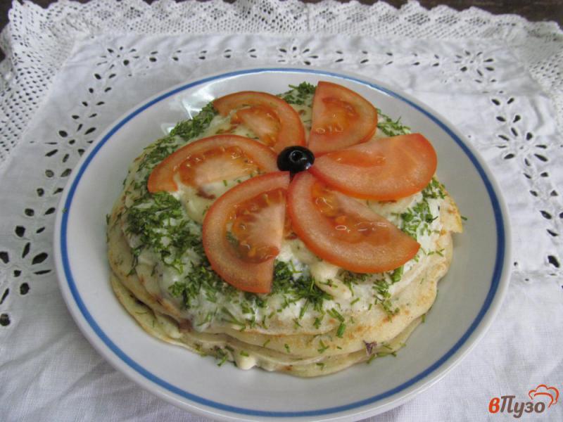 Фото приготовление рецепта: Закуска из блинов с начинкой шаг №11