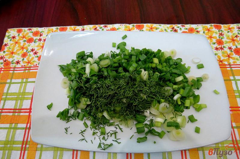 Фото приготовление рецепта: Окрошка на кефире овощная шаг №5