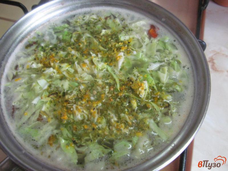 Фото приготовление рецепта: Куриный суп с молодой капустой шаг №4