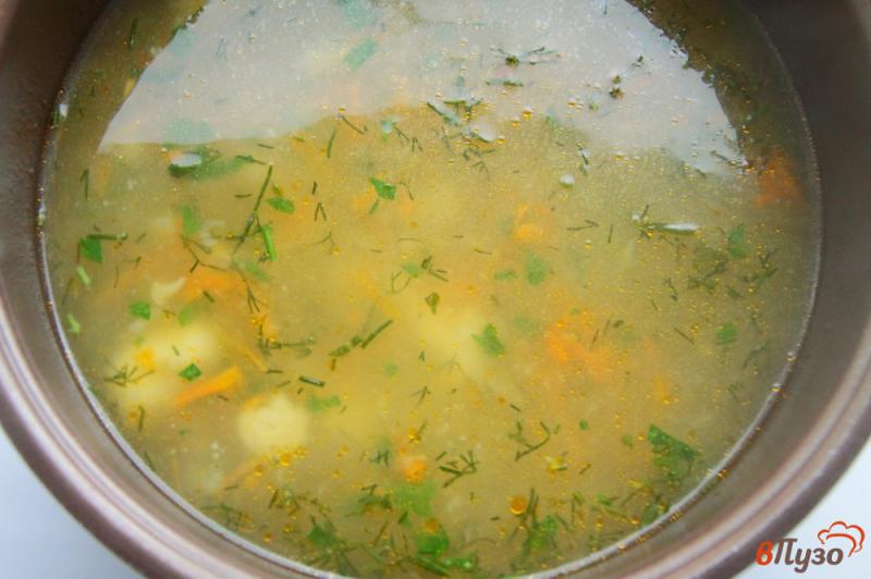 Фото приготовление рецепта: Овощной суп с кукурузой и цветной капустой в мультиварке шаг №7