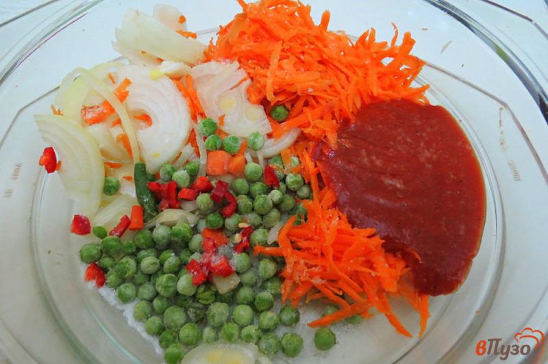 Фото приготовление рецепта: Нототения с овощами в духовке шаг №4