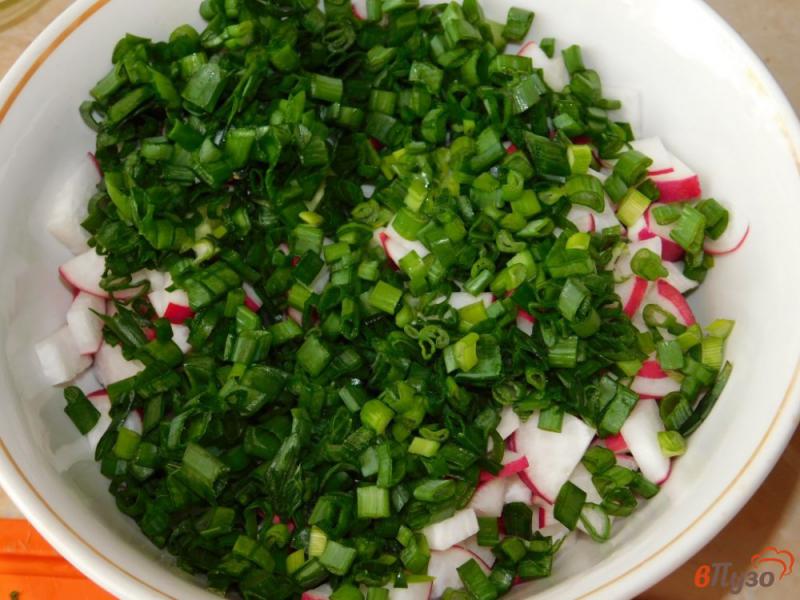 Фото приготовление рецепта: Овощной салат с творожным сыром шаг №3