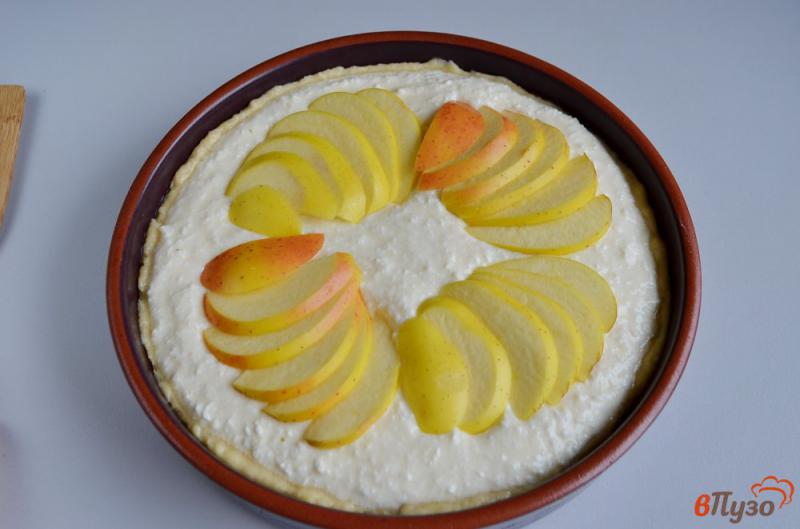 Фото приготовление рецепта: Творожный пирог с яблоками шаг №9