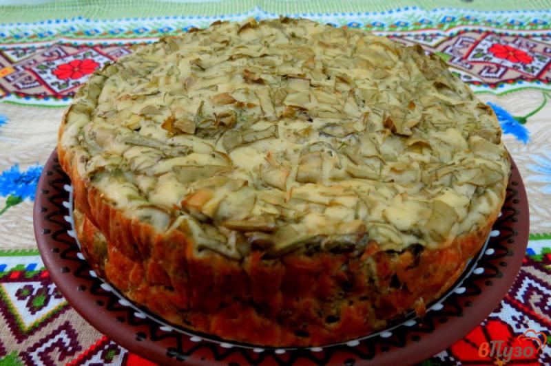 Фото приготовление рецепта: Пирог со щавелем (заливной) шаг №11