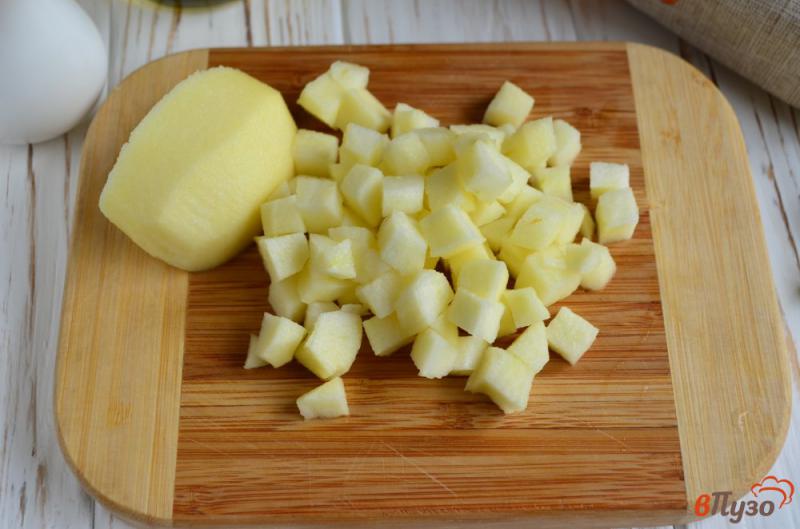 Фото приготовление рецепта: Тыквенный суп с яблоками и беконом шаг №5