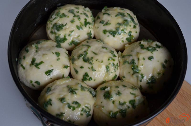 Фото приготовление рецепта: Сырные булочки с мясной начинкой шаг №10
