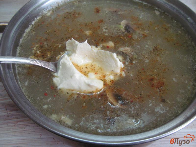 Фото приготовление рецепта: Овощной суп с овсяными хлопьями на курином бульоне шаг №7