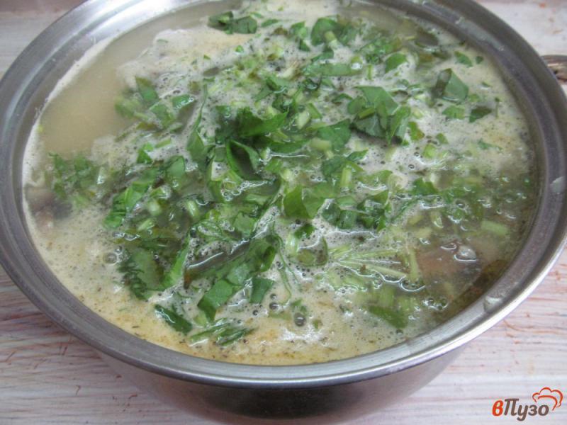 Фото приготовление рецепта: Овощной суп с овсяными хлопьями на курином бульоне шаг №8