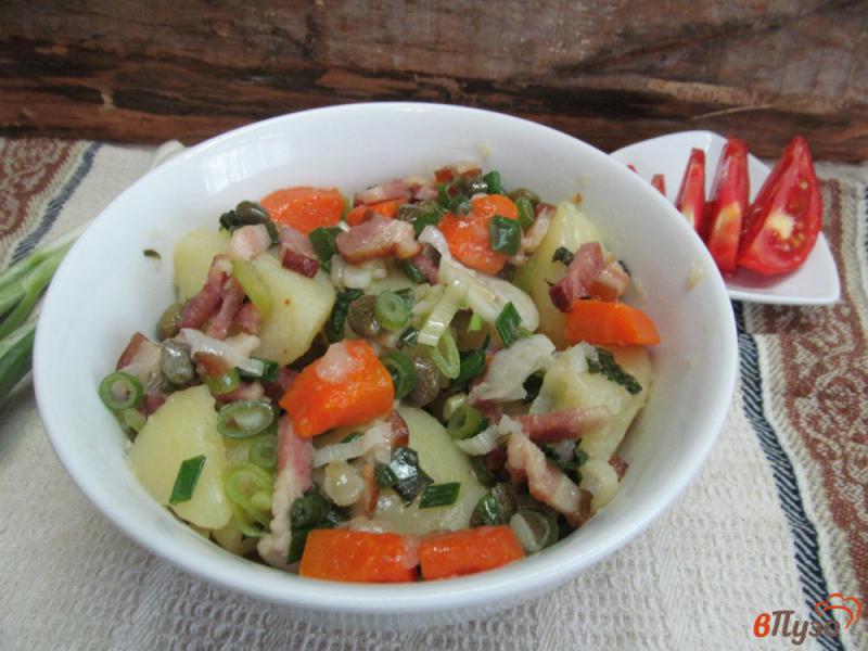 Фото приготовление рецепта: Теплый овощной салат на беконе шаг №6