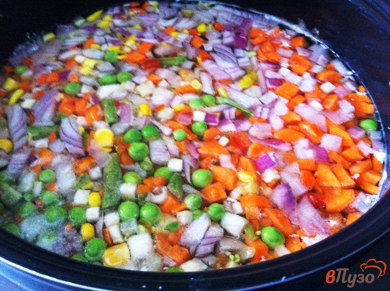 Фото приготовление рецепта: Овощной суп с индейкой шаг №5